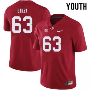 Youth Rowdy Garza Crimson University of Alabama Football #63 Jersey 339532-709