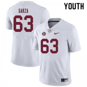 Youth Rowdy Garza White Alabama Crimson Tide Football #63 Jersey 896452-209