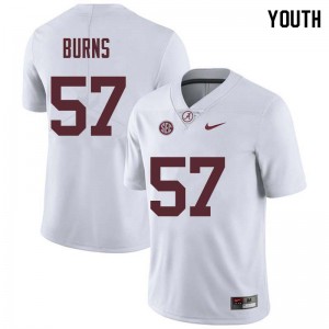 Youth Ryan Burns White University of Alabama Football #57 Jersey 809754-434