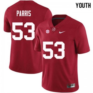 Youth Ryan Parris Crimson Bama Football #53 Jersey 220114-827