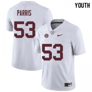 Youth Ryan Parris White Bama Football #53 Jersey 117448-814