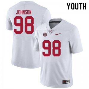Youth Sam Johnson White Bama Football #98 Jersey 525807-428