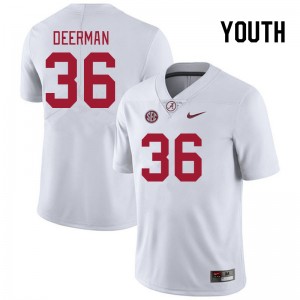 Youth Sawyer Deerman White Bama Football #36 Jersey 801785-465