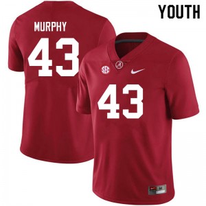 Youth Shawn Murphy Crimson Bama Football #43 Jersey 878058-183