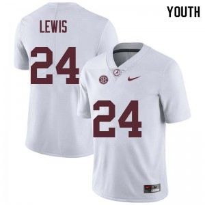Youth Terrell Lewis White Bama Football #24 Jersey 482389-639