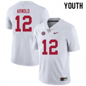 Youth Terrion Arnold White University of Alabama Football #12 Jersey 734896-280