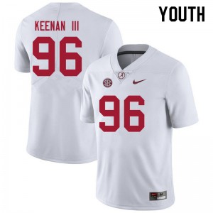 Youth Tim Keenan III White University of Alabama Football #96 Jersey 144332-430