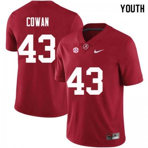 Youth VanDarius Cowan Crimson Bama Football #43 Jersey 246225-851