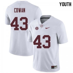 Youth VanDarius Cowan White Alabama Crimson Tide Football #43 Jersey 501503-394